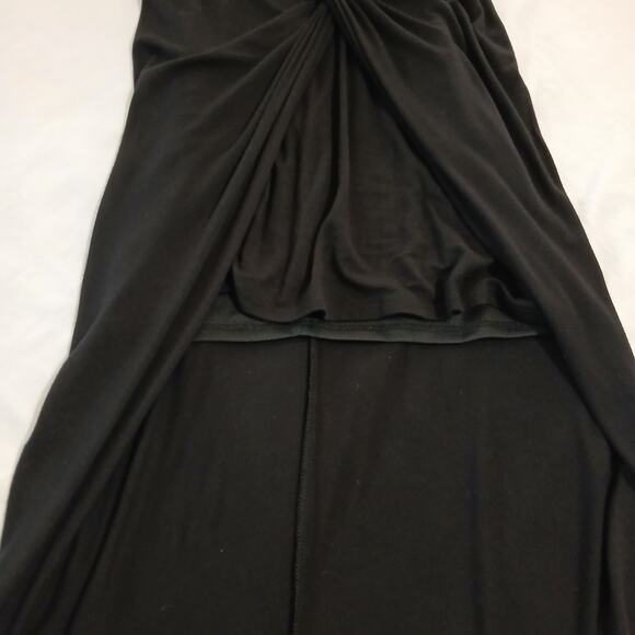 Vintage black stretch rayon sleeveless maxi dress with tulip skirt size medium - Picture 12 of 15